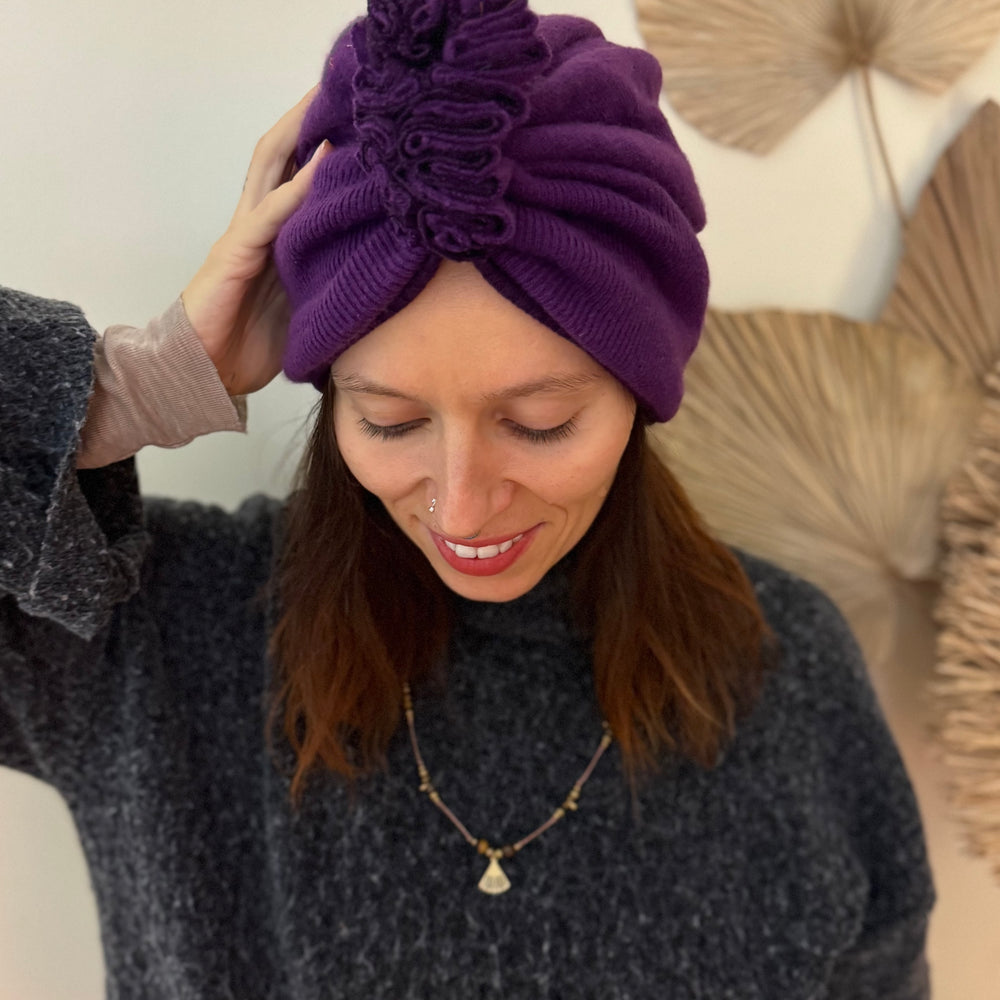 NEU: Upcycling Turbane Violett