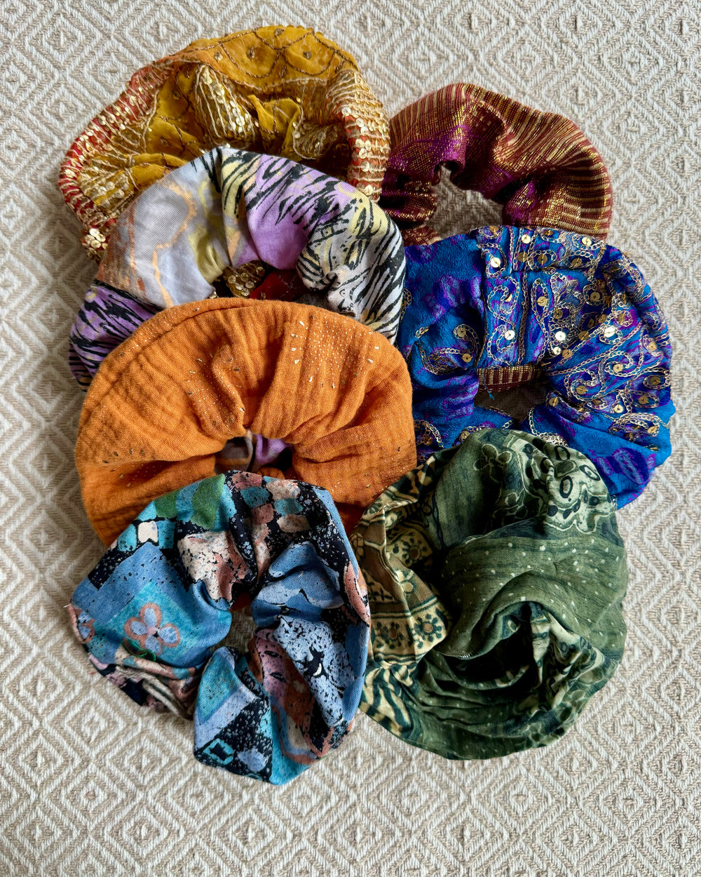 Upcycled Scrunchies Patterned  