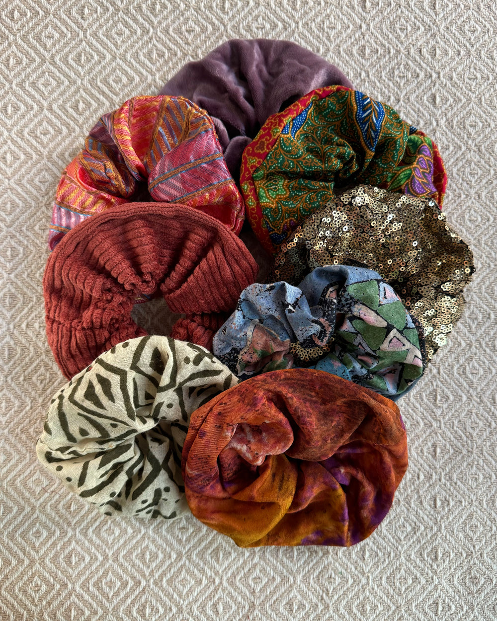 Upcycled Scrunchies Patterned  