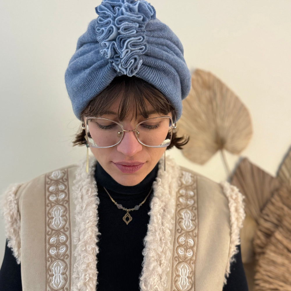 NEU: Upcycling Turbane Blau