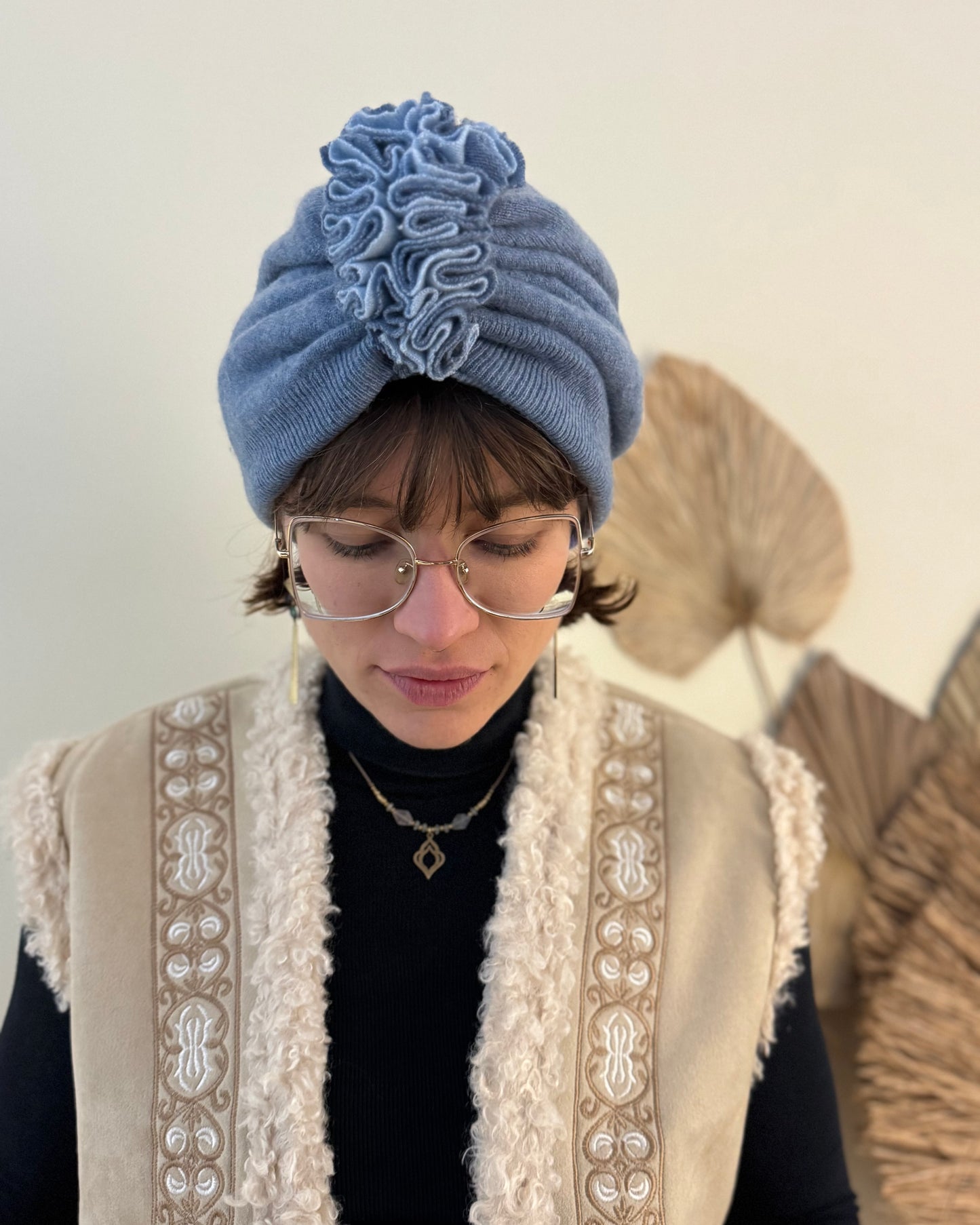 NEU: Upcycling Turbane Blau