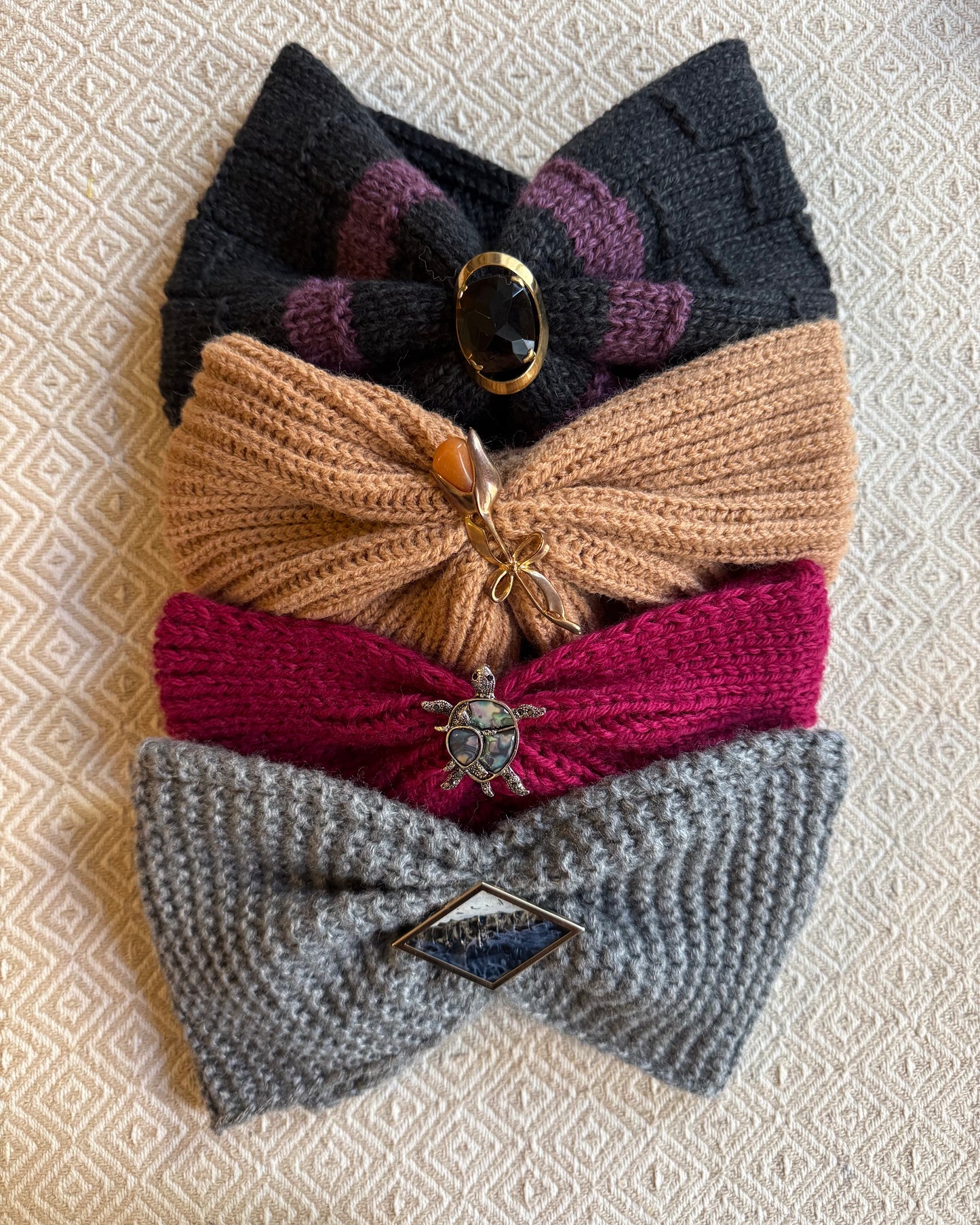 Brooch Headbands Knit 