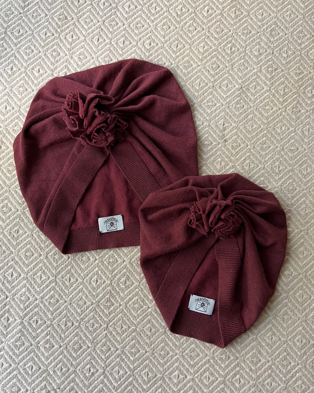 Nachhaltiger Turban Partnerlook Weinrot 